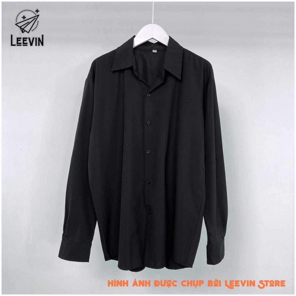 Áo Sơ Mi Nữ DÀI TAY Form Rộng TRƠN Basic Unisex Dài Tay Trắng và Đen Kiểu áo sơ mi nữ Bigsize suông | BigBuy360 - bigbuy360.vn