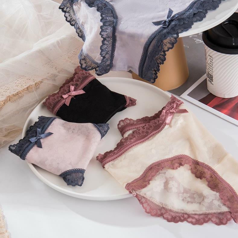 Quần Lót Nữ Ren Đính Nơ Hoạ Tiết Hoa Mai Tiểu Thư 289  - LADY
