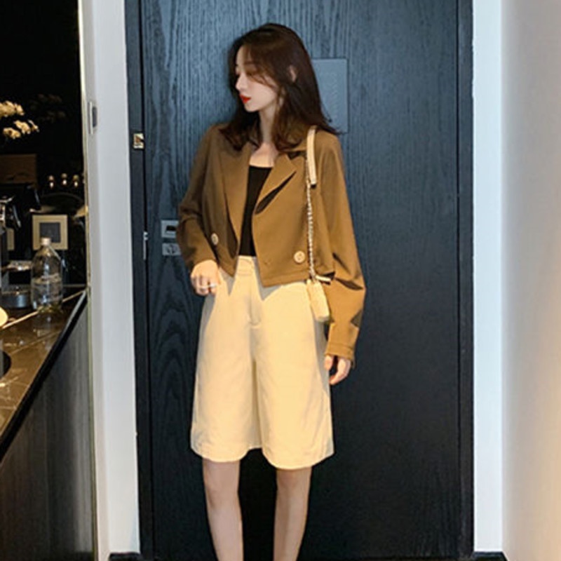 Áo Khoác Vest Tay Dài Phong Cách Hàn Quốc Size M-4xl 164482 Áo Khoác Dáng Ngắn Phong Cách Retro Thời Trang