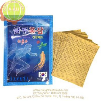 Combo 12 gói cao dán xanh hồng sâm Hàn Quốc(240 miếng/12 gói)