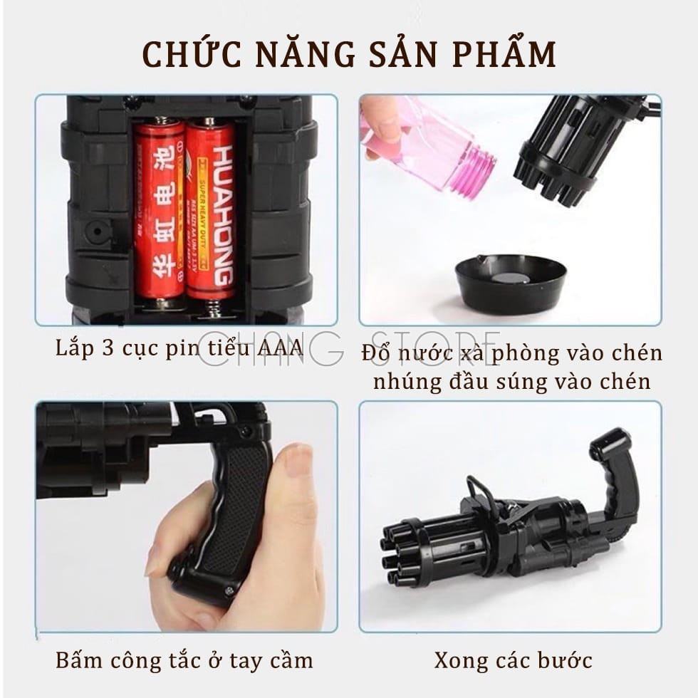 Súng Đồ Chơi Bắn Bong Bóng Xà Phòng Cho Trẻ, Đồ Chơi Thổi Bong Bóng Xà Phòng Siêu Hot