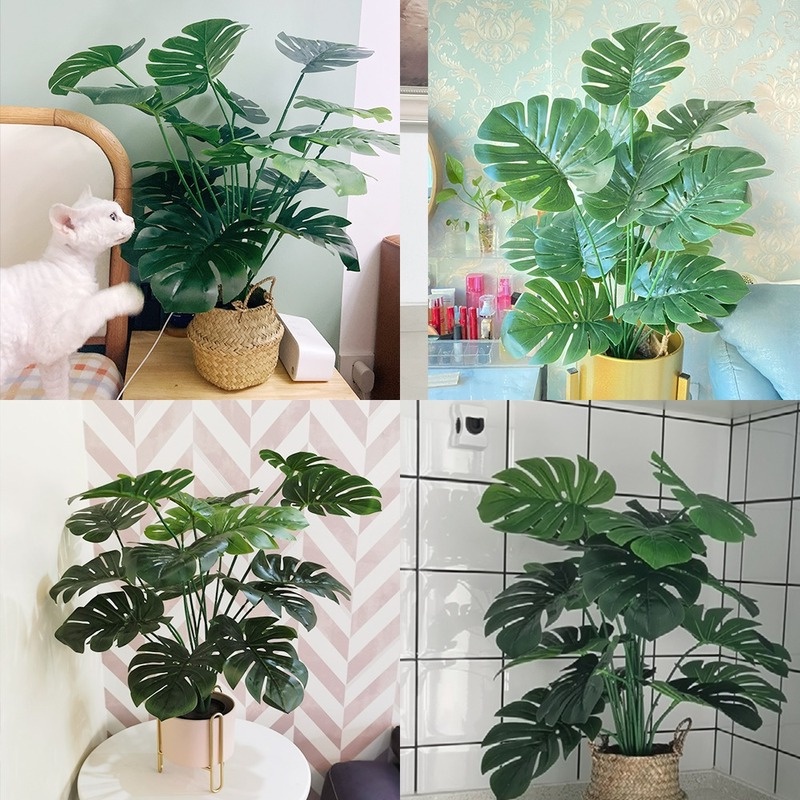 Set 9 Nhánh Lá Cọ Nhân Tạo Trang Trí Tiệc Cưới