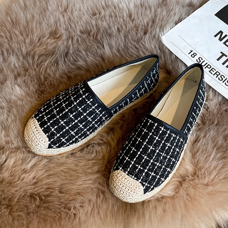 Giày đế mềm IELGY in họa tiết kẻ sọc kiểu Hàn Quốc cho nữ