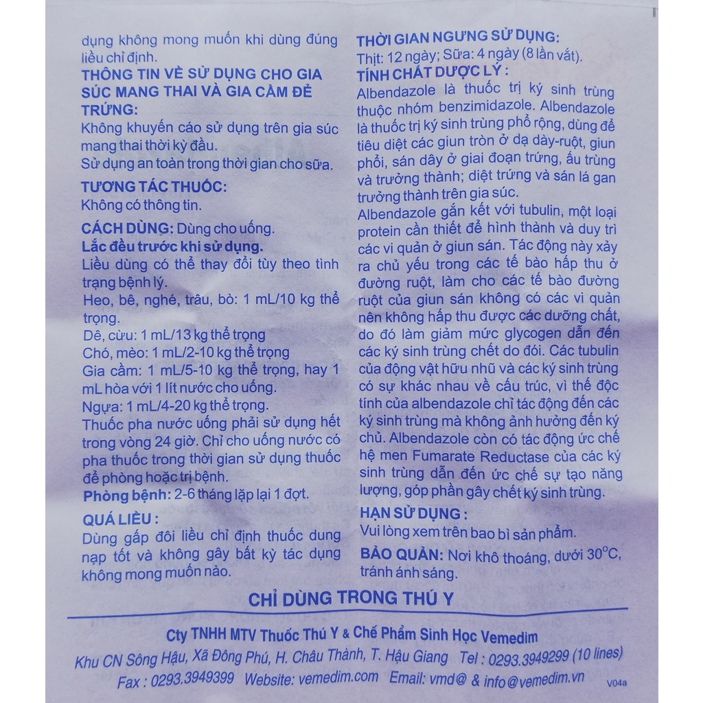 Albendazole 20ml và Bát ăn dùng cho chó, mèo
