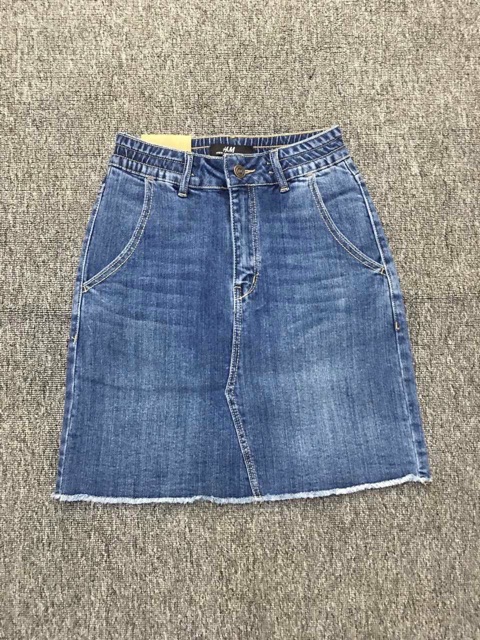 CHÂN VÁY NỮ JEANS LƯNG THUN TÚI XÉO BA MÀU