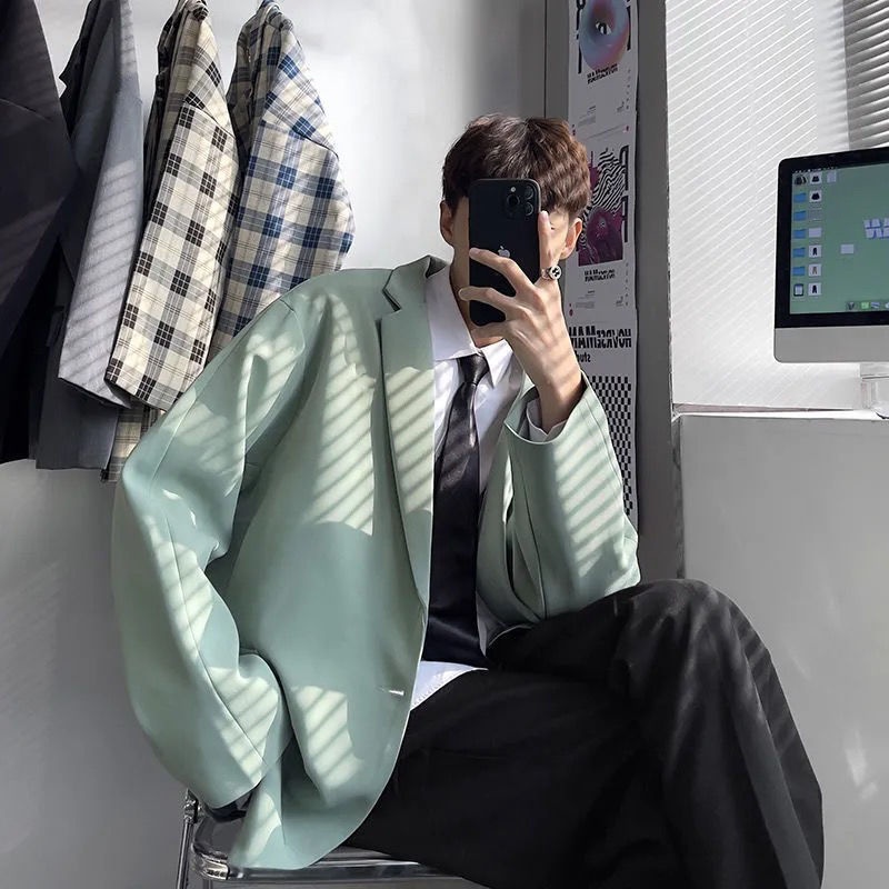 Bộ Đồ Vest Dáng Rộng Kiểu Hàn Quốc Thiết Kế Lịch Lãm Cho Nam