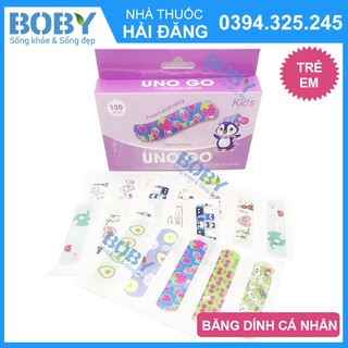 Uno Go - Băng dính cá nhân cho trẻ em (100 miếng 19mm x 72mm)