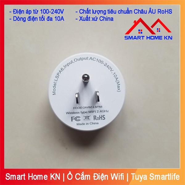 Ổ cắm hẹn giờ thông minh wifi tuya điều khiển từ xa bằng điện thoại - Smart Home KN