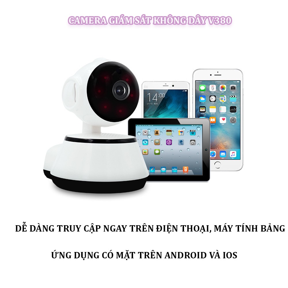 [Mã ELCA5 giảm 7% đơn 500K] Camera giám sát WIFI 2 Ăng-ten Ngầm V380 [ Camera giám sát robot ] | WebRaoVat - webraovat.net.vn