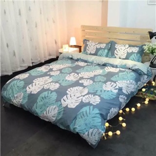 Bộ chăn ga gối cotton poly hình lá