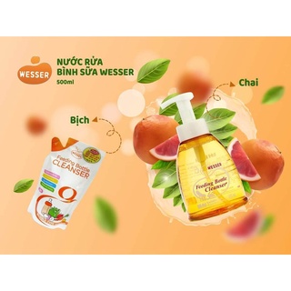 Nước rửa bình sữa Wesser 500ml dạng bịch