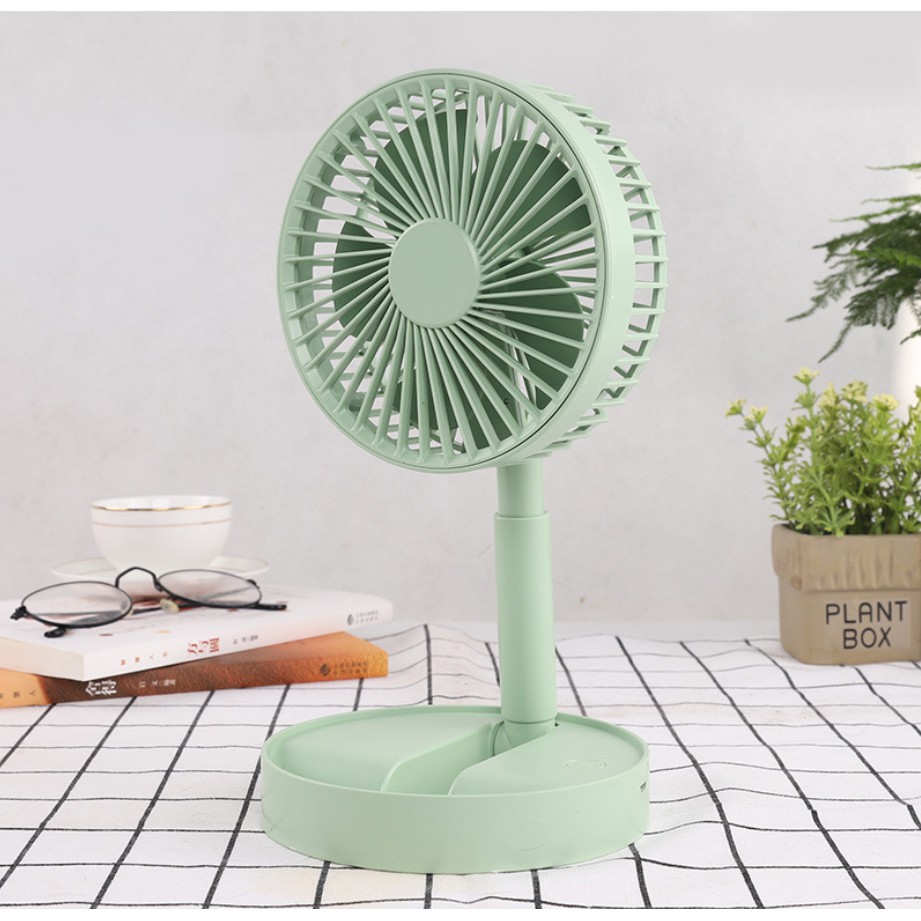 Quạt mini tích điện để bàn gấp gọn tiện dụng 3 cấp độ | BigBuy360 - bigbuy360.vn