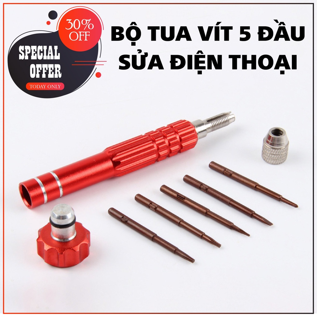 Bộ tua vít 5 đầu sửa chữa đồng hồ , điện thoại đa năng bỏ túi