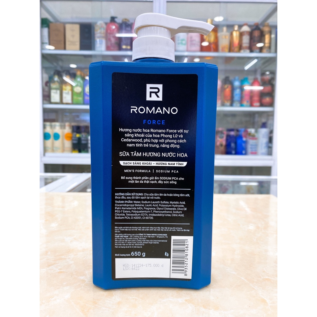 Dầu Gội - Sữa Tắm Romano Force 650g Chính Hãng Công Ty