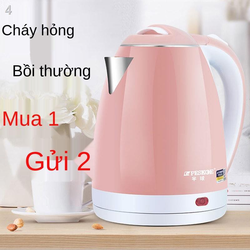 ấm điện bán cầu bằng thép không gỉ gia dụng tự động ngắt đun nước siêu tốc ký túc xá nhỏ