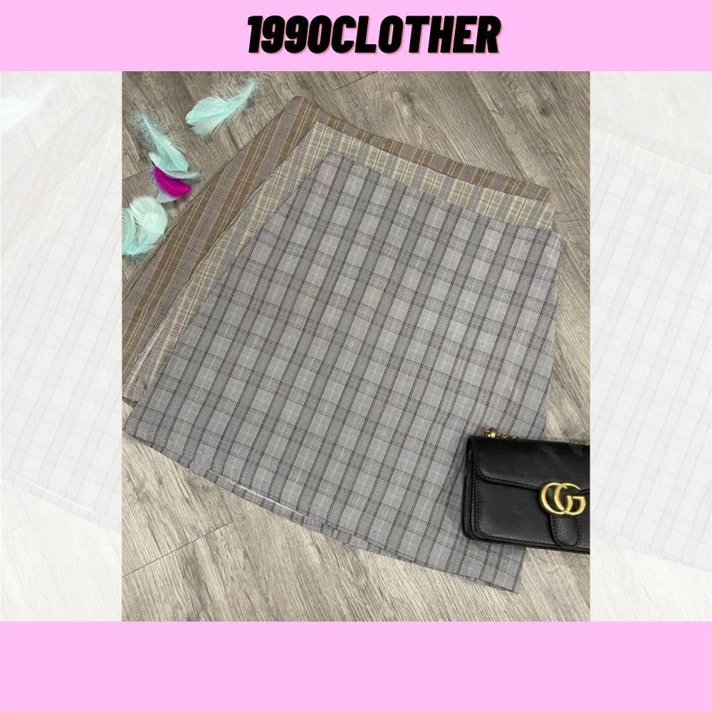 SPK-  Chân váy nữ, chân váy nữ sọc caro from chữ A trên gối xinh xắn SKUCV-06