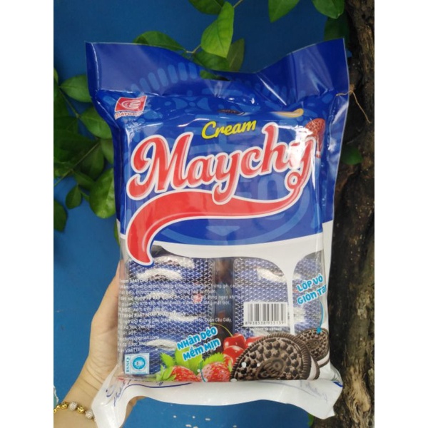 [Cháy hàng vì quá ngon] Bánh quy nhân kem  Maychy 300g. Bịch 28 gói. Date 13 tháng