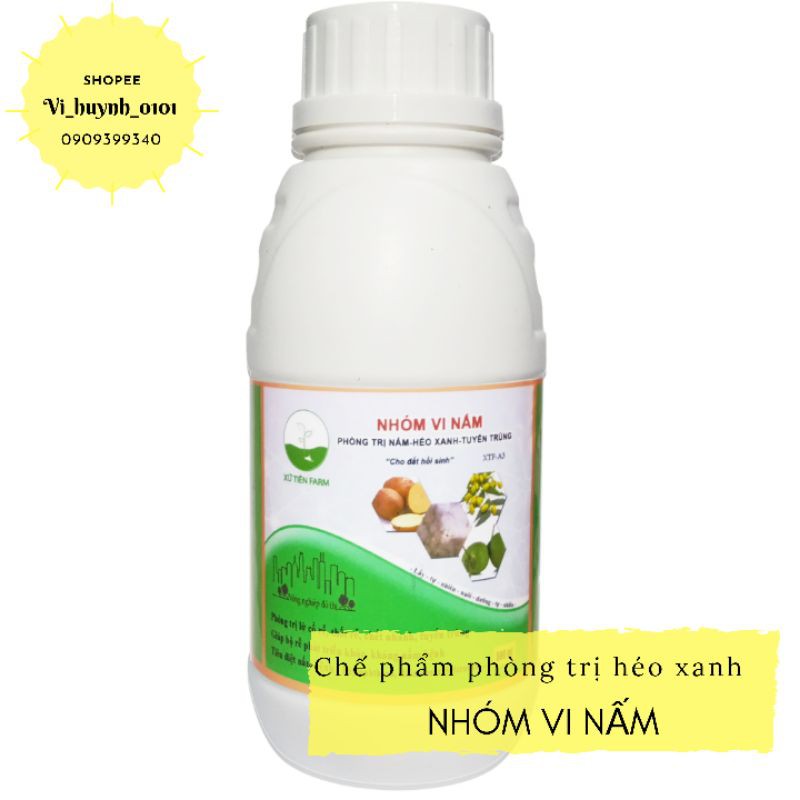 Chai 0.5 lít Chế phẩm Nhóm vi nấm – Phòng trị nấm, héo xanh, tuyến trùng XTF – A3 giúp cây kháng được các loại nấm