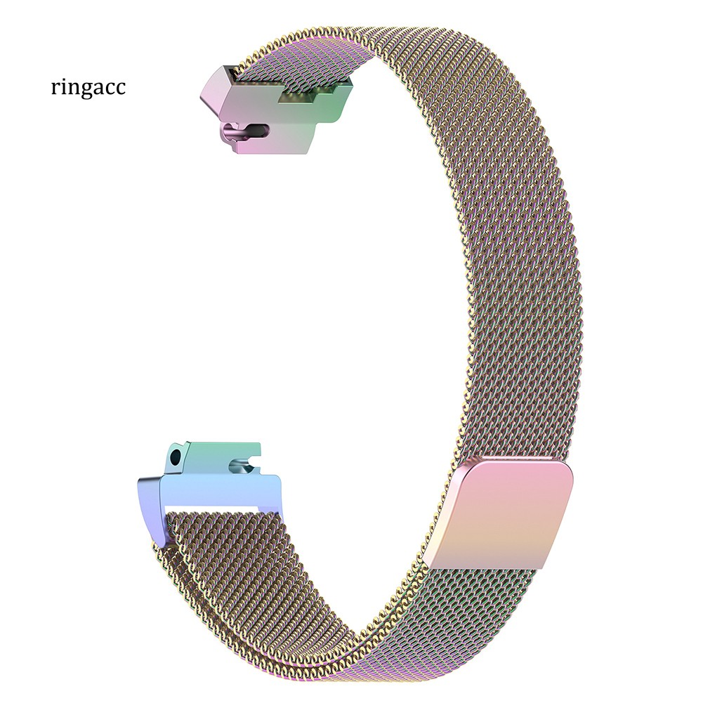 【RAC】Stainless Steel Magnetic Thin Mesh Watch Band Wrist Strap for Fitbit Inspire HR