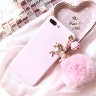 Ốp lưng unicorn kèm cục bông
