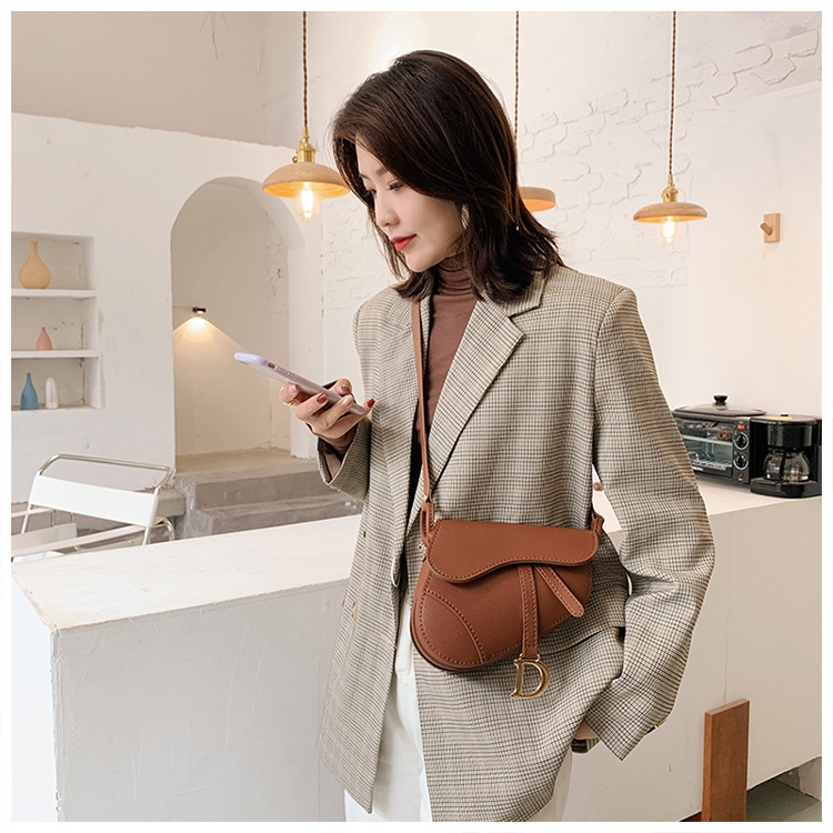 Túi xách nữ đẹp, túi đeo chéo yên ngựa Dior cầm tay dây đeo bản to thời trang Mibon