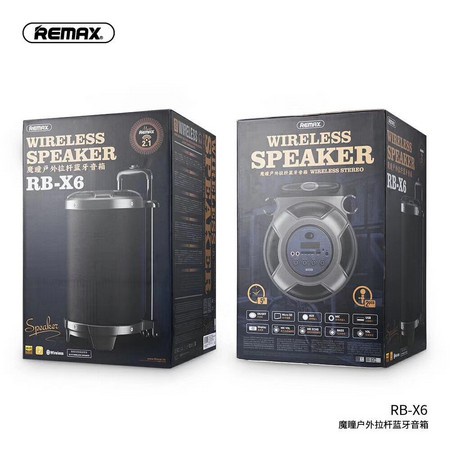 Loa Kéo Karaoke Remax RB-X6 công suất 50W tích hợp 2 micro không dây