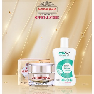 Combo 2 sản phẩm SẮC NGỌC KHANG kem dưỡng da ban đêm 10g+ Dung dịch vệ sinh phụ nữ Orasic 100ml