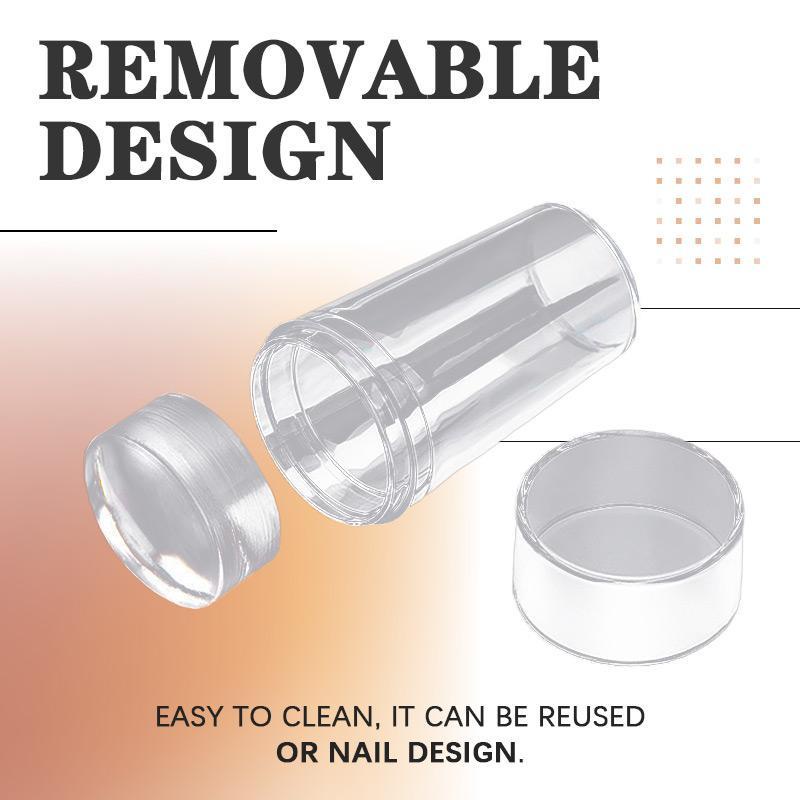 1 Bộ Dụng Cụ In Móng Tay Bằng Silicone Trong Suốt