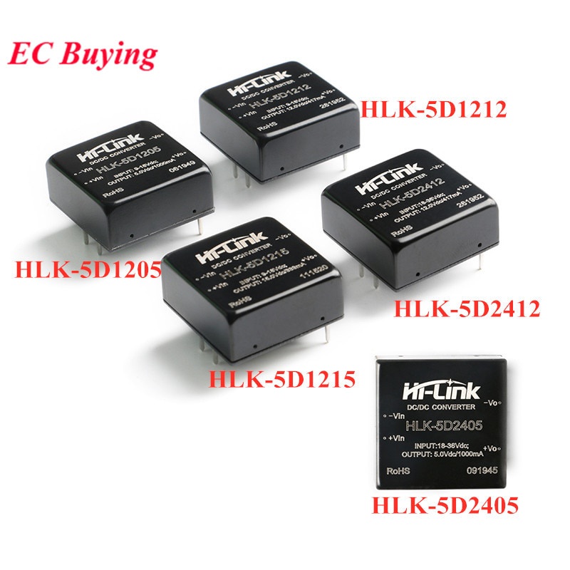 Mô Đun Chuyển Đổi Dc-Dc 5w Dc 12v Sang 15v / 5v / 12v 24v Sang 5v / 12v Hlk-5D2405 / 5d1205 / 5d121212 / 5d1215 / 5d1224