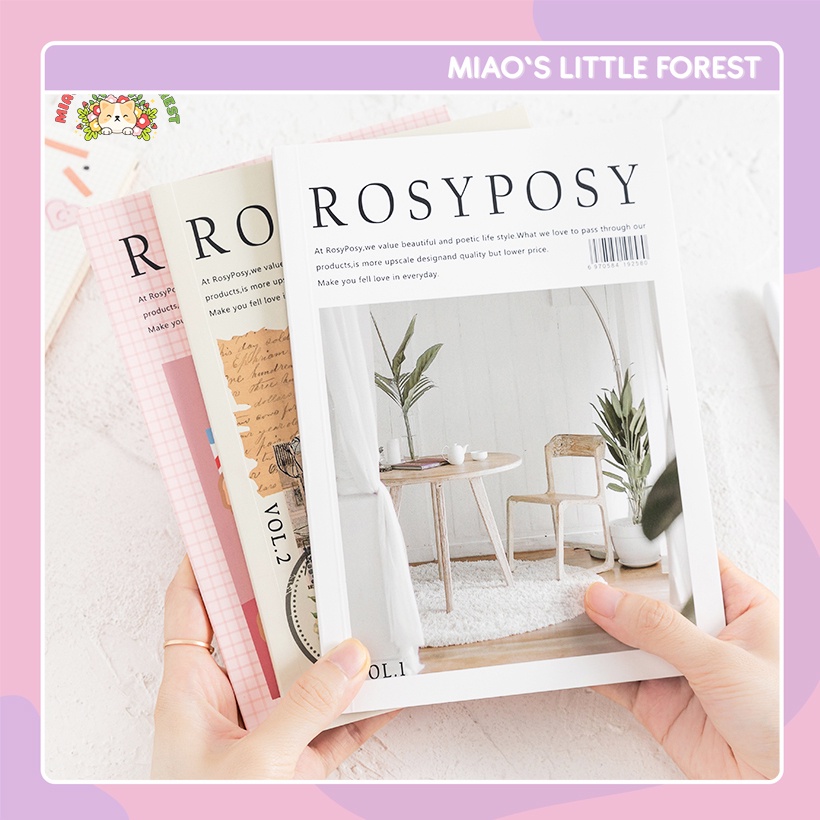 Cuốn sticker ROSY POSY tập hình dán kiểu tạp chí trang trí sổ tay bullet journal MIAO'S LITTLE FOREST