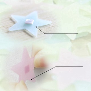 Set 100 miếng dán tường hình ngôi sao màu dạ quang trang trí phòng ngủ bắt mắt