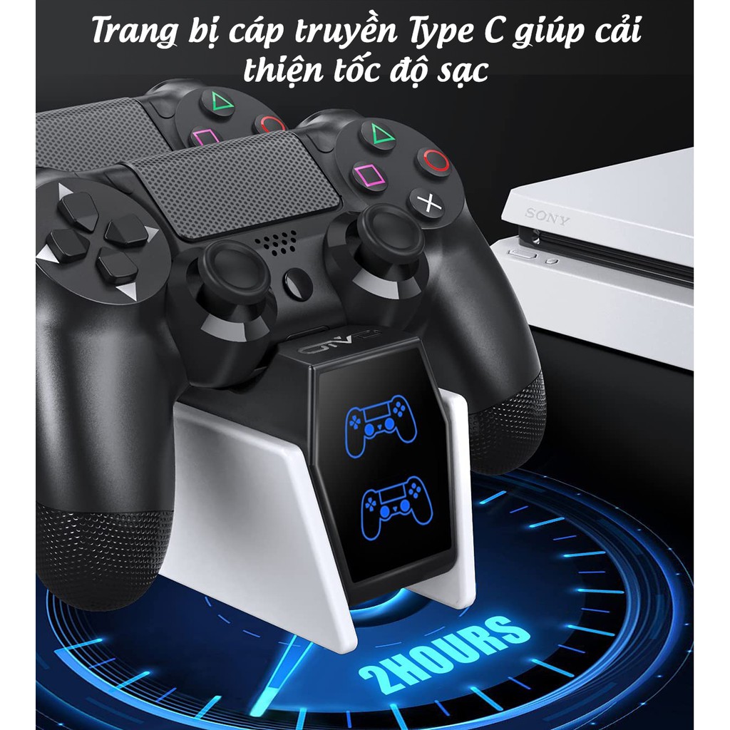 Dock sạc tay cầm PS4, đế sạc nhanh cho tay cầm ps4 | BigBuy360 - bigbuy360.vn