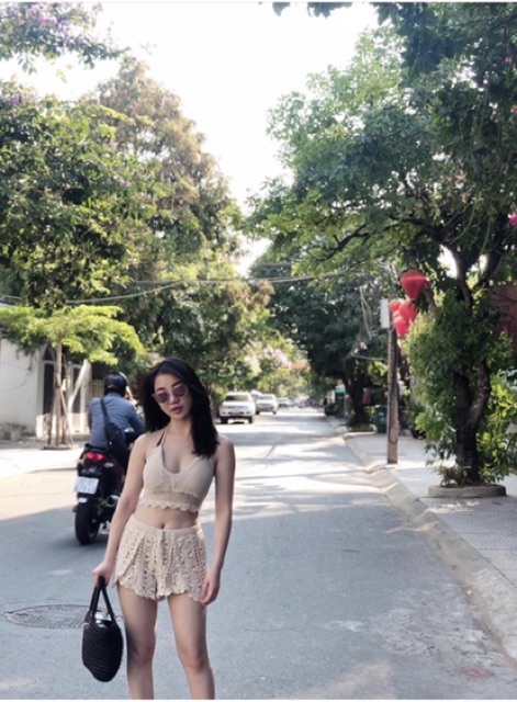 Set bikini len Hồ Ngọc Hà (trắng/kem) kèm ảnh thật và feedback | BigBuy360 - bigbuy360.vn