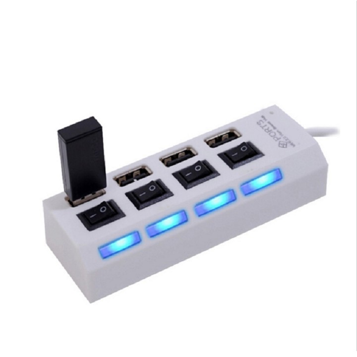 Hub USB 4 cổng hình ổ điện có công tắc