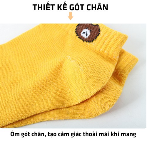 Tất Gấu, Vớ Cổ Thấp Ngắn Nam Nữ Dễ Thương Đáng Yêu Cho Chị Em Đi Công Sở Đi Làm Co Giãn Man My Shop