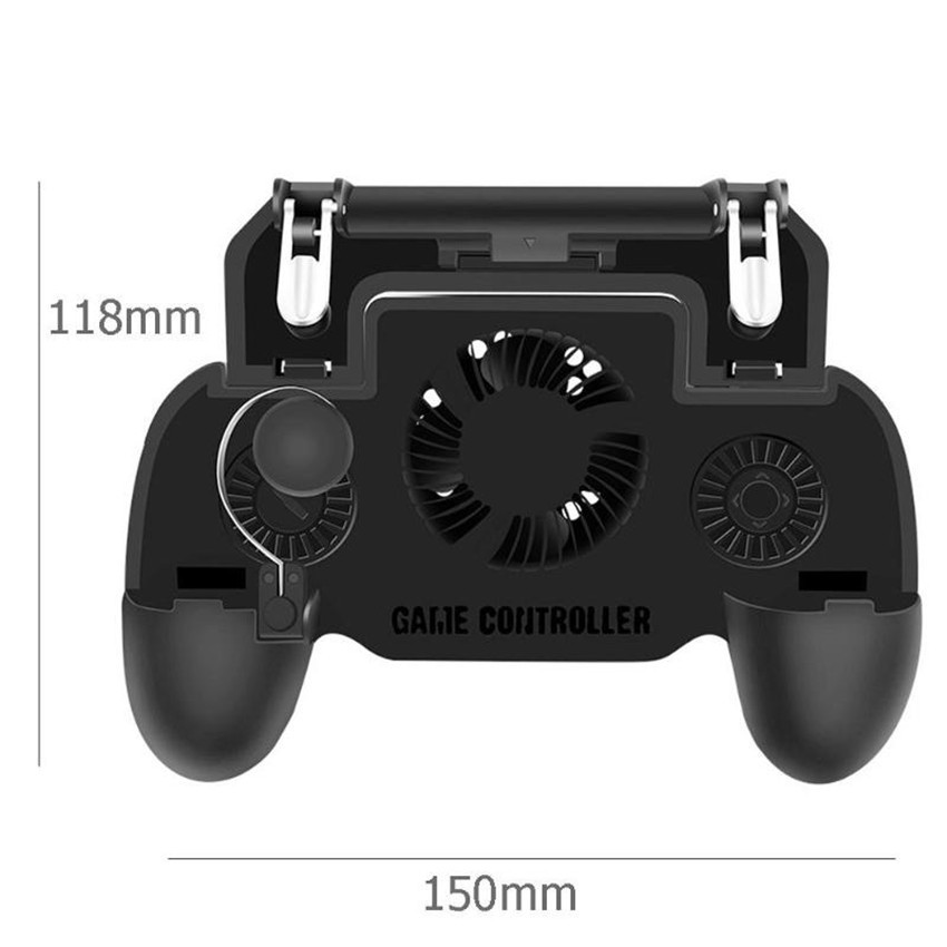 Tay cầm điều khiển chơi PUBG tích hợp quạt tản nhiệt và sạc dự phòng 2000mAh cho điện thoại di động