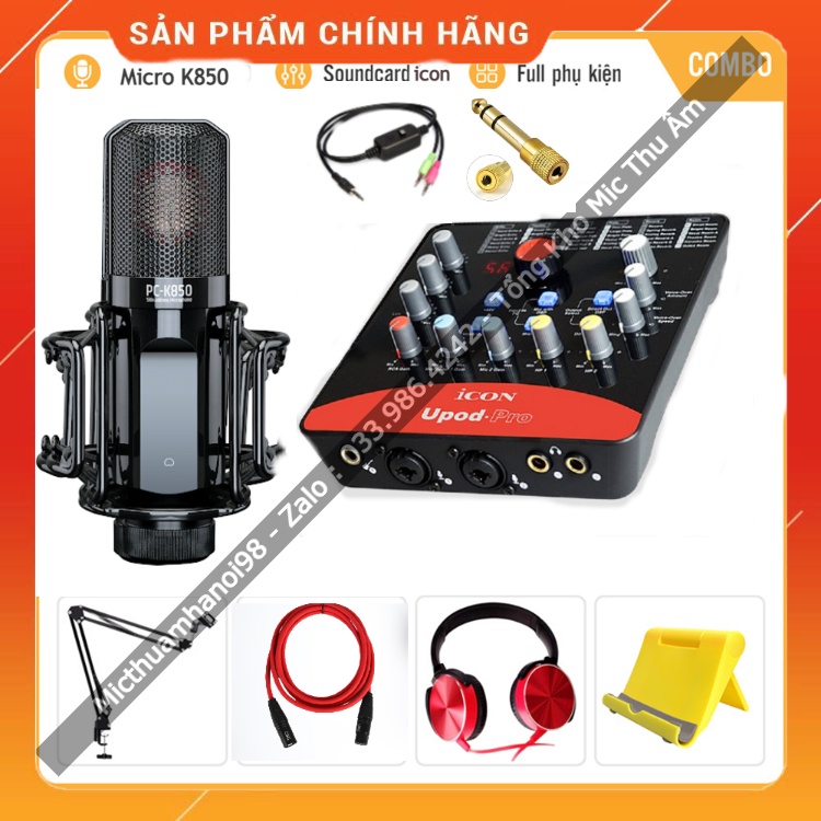 Bộ Mic Hát Livestream Sound Card ICON UPOD PRO &amp; Mic TAKSTAR PC K850 . Livestream , Thu Âm , Thu Giọng Đọc