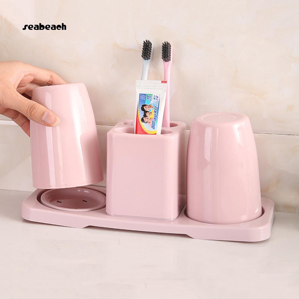 Bộ ly giá để bàn chải đánh răng tiện dụng kích thước 26.5cm x 10cm x 12cm