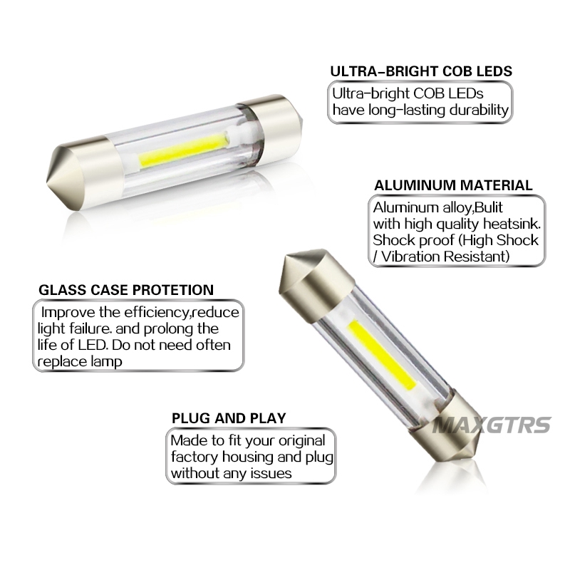 Set 5 Vi Mạch Đèn LED MAXGTRS COB Ánh Sáng Trắng 31mm 36mm 39mm 41mm