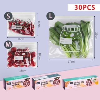 Set of 30 Convenient Food Storage Zip Bags