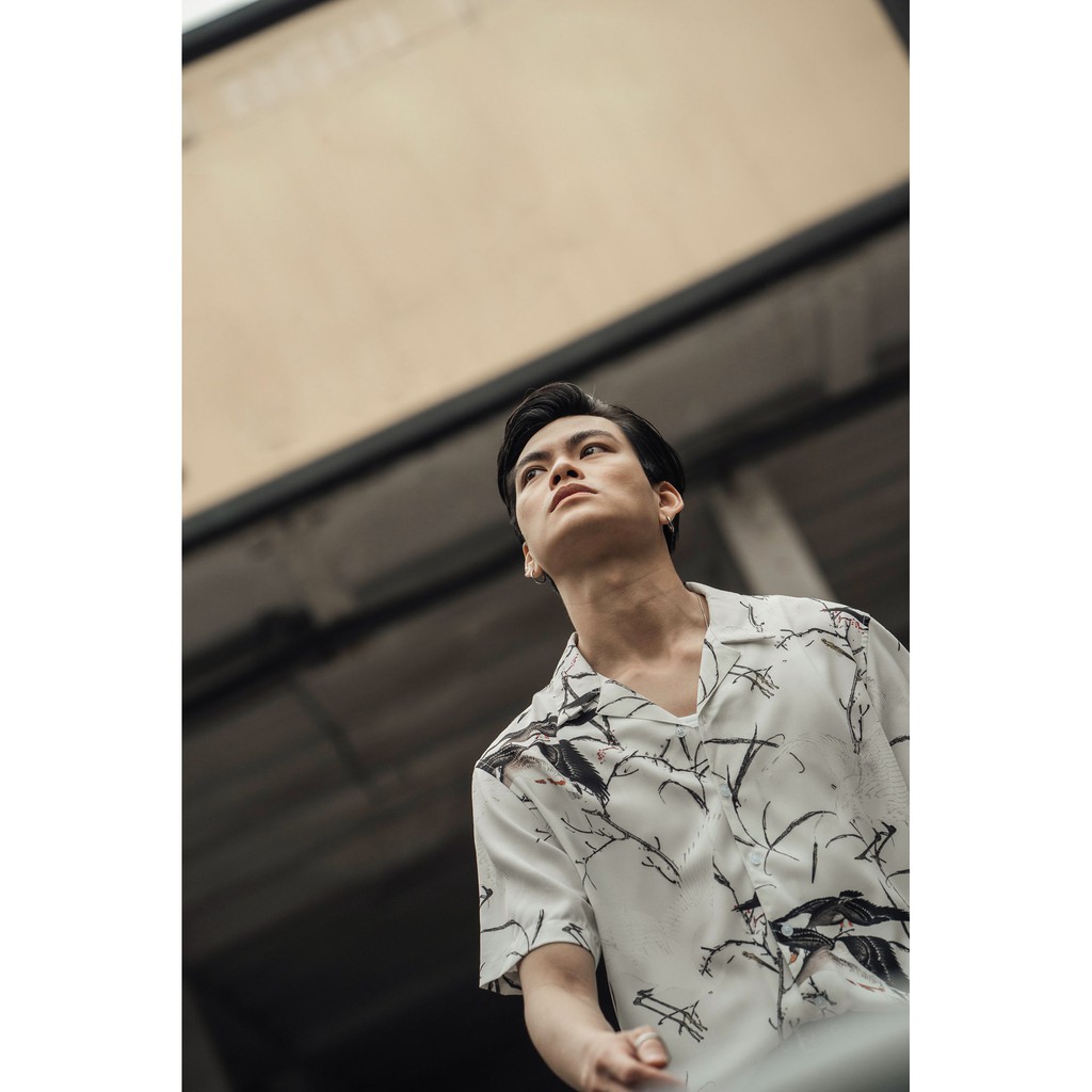 Áo Sơ Mi Ngắn Tay Nam Họa Tiết HIGHWAY MENSWEAR Crane Cuban Shirt | BigBuy360 - bigbuy360.vn