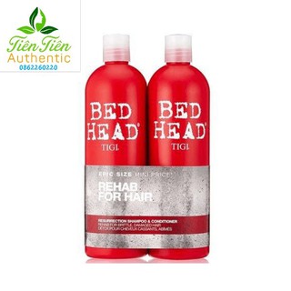 CẶP DẦU GỘI XẢ PHỤC HỒI TÓC HƯ TỔN TIGI BED HEAD REHAB TWIN - MÀU ĐỎ LEVEL 3