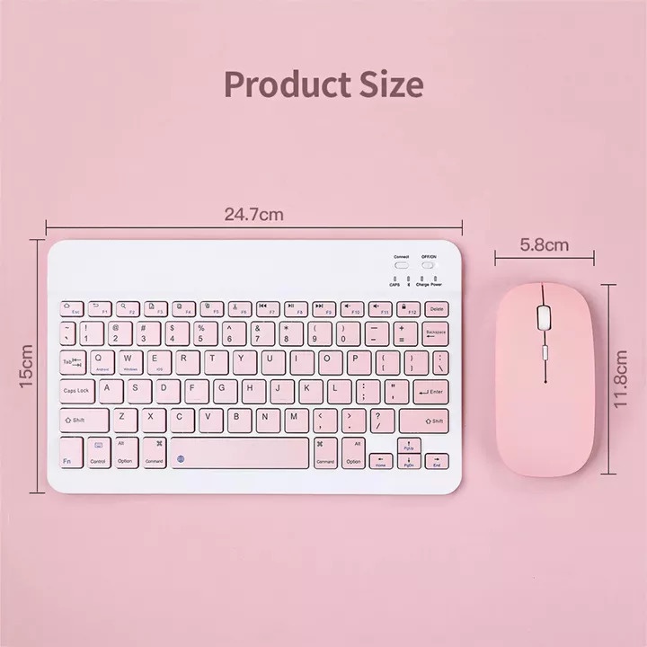 Bàn Phím Bluetooth ko dây Mini 10 Inch Kèm Chuột Cho ĐT tablet táo Máy Tính Laptop | BigBuy360 - bigbuy360.vn