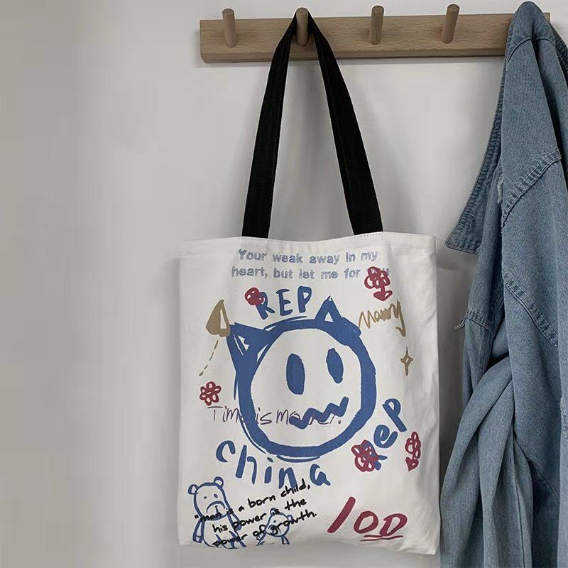 Túi xách canvas cỡ lớn phong cách Hàn Quốc đơn giản thời trang cho nữ