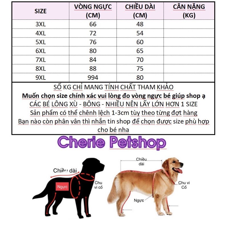 Áo thun BIG SIZE TO 14-65kg hoạ tiết cho thú cưng
