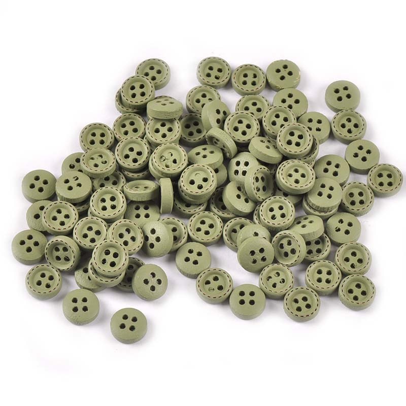 100 Nút Gỗ 10mm Nhiều Màu Sắc