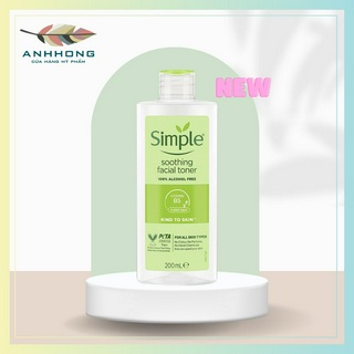 Nước hoa hồng Simple Toner làm dịu và cân bằng độ ẩm cho da - lành tính 200ml
