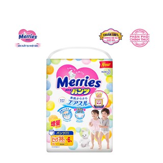 Tã/bỉm quần Merries size XL - 38 + 6 miếng (Cho bé 12 - 22kg)
