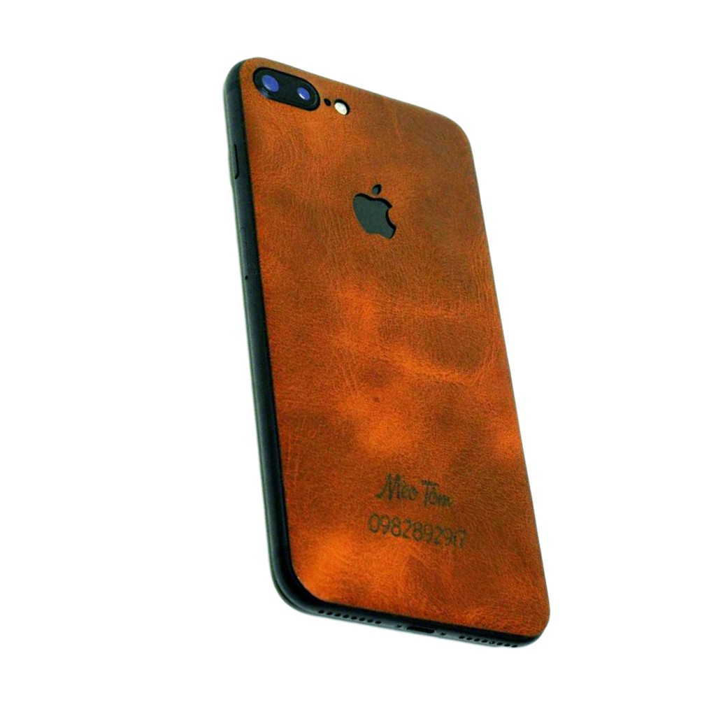 Ốp da dán cho iPhone 7 Plus/8 plus làm từ da bò thật cao cấp, sang trọng nhiều hữu ích, màu nâu
