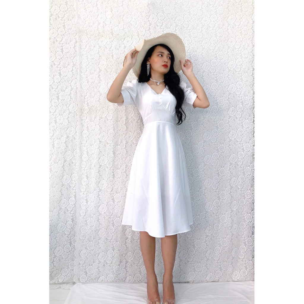 Đầm xòe dự tiệc S&amp;M form dài siêu xinh, giá rẻ GR116